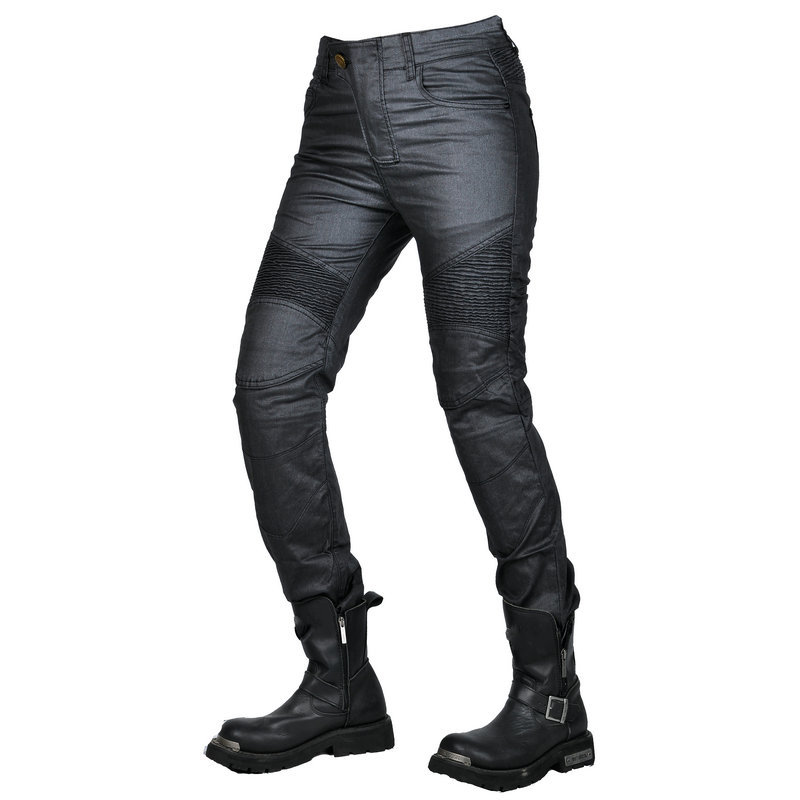 VOLERO pantalones vaqueros de la motocicleta retro máquina de recubrimiento delgado pantalones de coche de carreras de motos de equitación pantalones anti-caída para las mujeres
