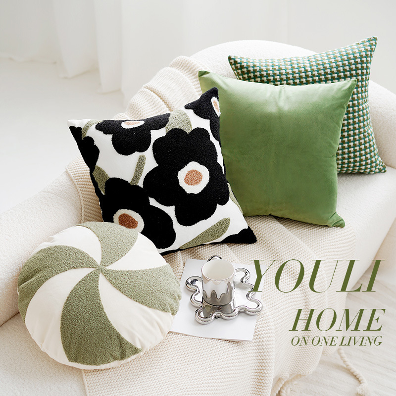 緑のオリーブの緑の抱き枕カバー北欧の軽い贅沢な高級感のレトロなソファーのリビングルームの枕のベッドのクッションの現代|undefined