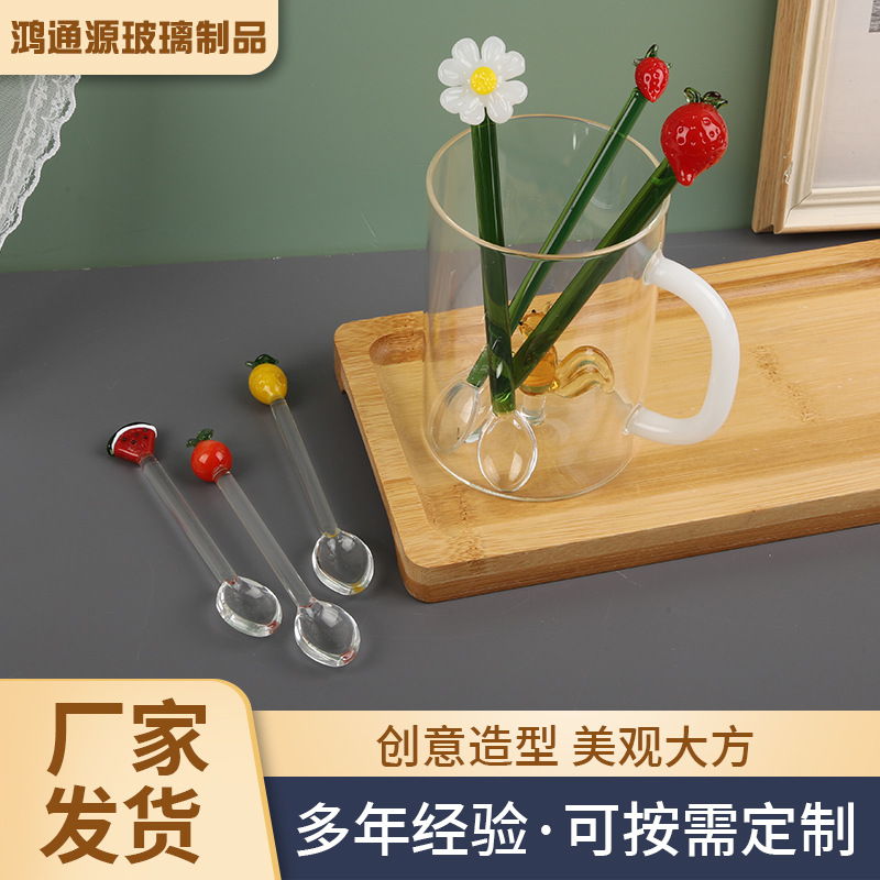 High quality transparent glass coffee mixing stick