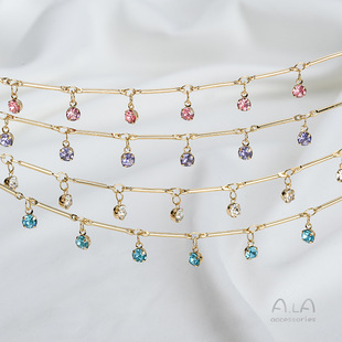 ��ɫ14K������ֱ�����ʯ����朗ldiy�ֹ��Ʒ��������Kɢ�
