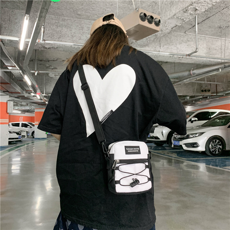 67g Weight Zipper Closure Type Single Shoulder Strap Strap Type Crossbody Bag Bags Type Nylon Material Letter Pattern Streetwear Style Square Shape Khaki, Light Grey, White, Black Color Small Size Small Nylon Letter Streetwear Square Zipper Crossbody Bag 46