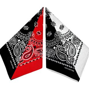 New Headscarf Pure Cotton 55cm European and American Hip-Hop Square Scarf Double Cashew Print Versatile Sports Magic Mask Wholesale