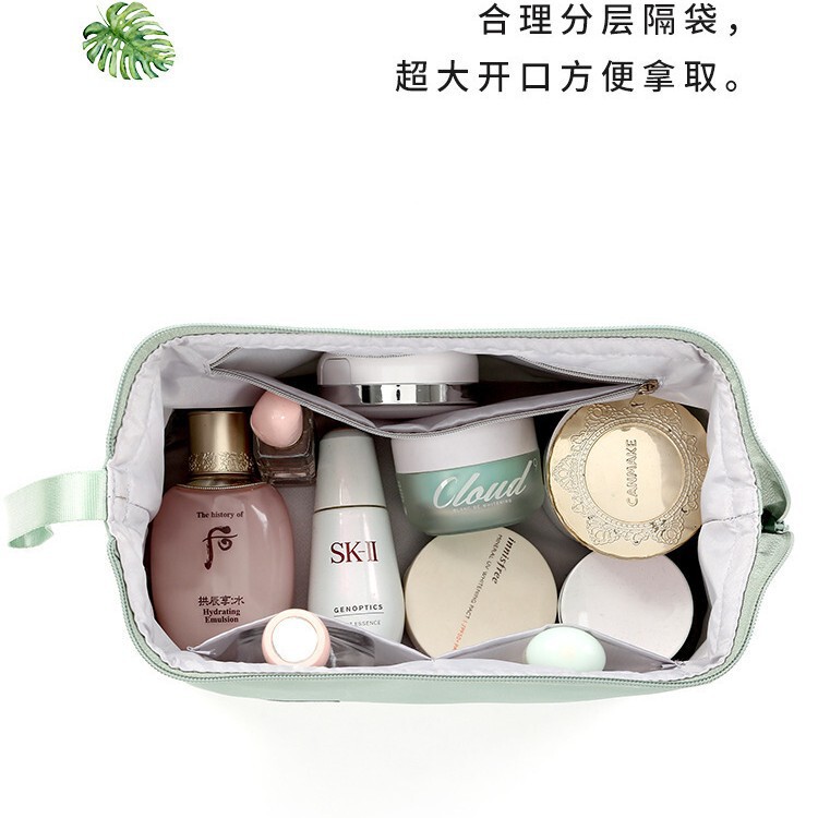 双层云朵钢架化妆包简约时尚便携化妆品收纳包大容量旅行 洗漱包|undefined