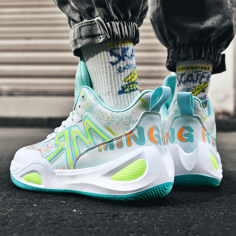 Zapatos de baloncesto masculino y femenino primavera y verano respirados zapatos deportivos casuales de malla juveniles estudiantes zapatos de entrenamiento de combate real