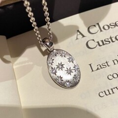 スターリングシルバー s925 八芒星ブラッシュ加工ニッチネックレスライトラグジュアリーハイエンドシンプルファッション日常多用途