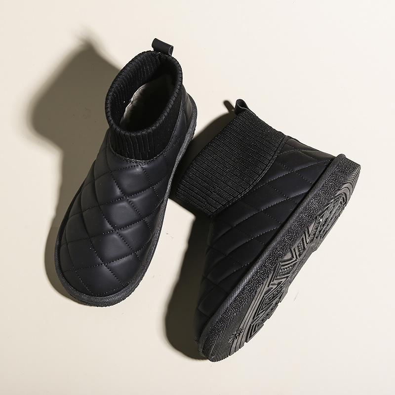 2023 New Snow Boots Women's Winter Thick Sole Plush Warm Cotton Shoes Elastic Short Sleeve Socks Boots_voghion.com