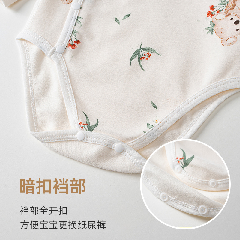 Ropa de pedo para bebé tipo A base otoño e invierno engrosado y relajante ropa para recién nacidos mameluco triangular de manga larga para mantener el calor