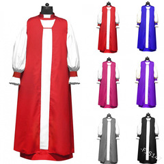Cross-border new retro robe long gown loose long-length priest's worship suit loose long-length two-piece stand collar factory