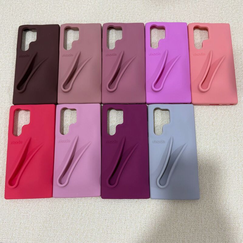 Rhode Samsung Hailey Same Style Lip Gloss Lipstick Phone Case S23Plus S24S25Ultra Gray Protective Cover