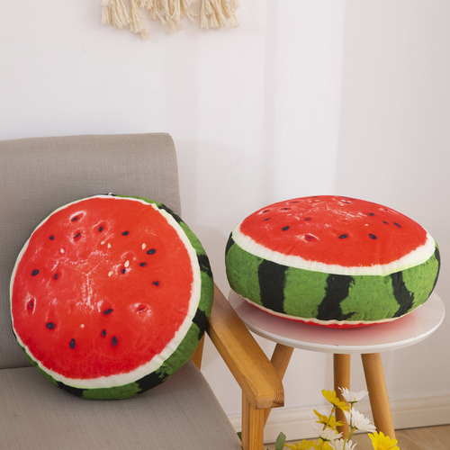 Creative Fruit Throw Pillow Home Sofa Tatami Plush Watermelon Round Cushion Wholesale