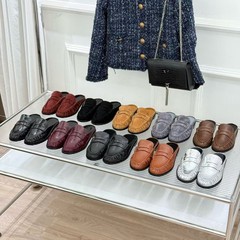 高定新品圆头复古牛软皮乐福鞋女经典英伦风一脚蹬平底半拖乐福鞋