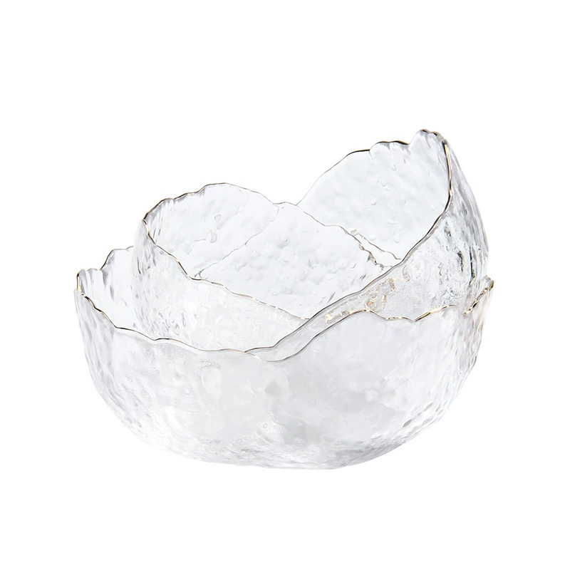 Japanese with a forged pattern glass bowl, dessert tableware, set