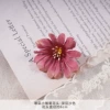 WXH-Single small daisy flower head-dark bean paste color