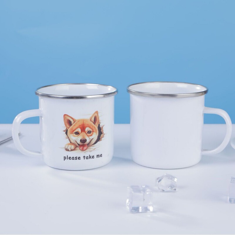 レトロなエナメルカップの個性がシンプルで、古い鉄茶シリンダーはロゴ広告を印刷してエナメル茶筒をプレゼントすることができる|undefined