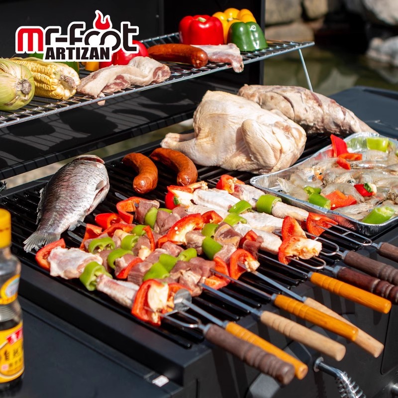 horno de cocción al aire libre horno de barbacoa parrilla de carbón casera terraza villa patio jardín BBQ americano grande