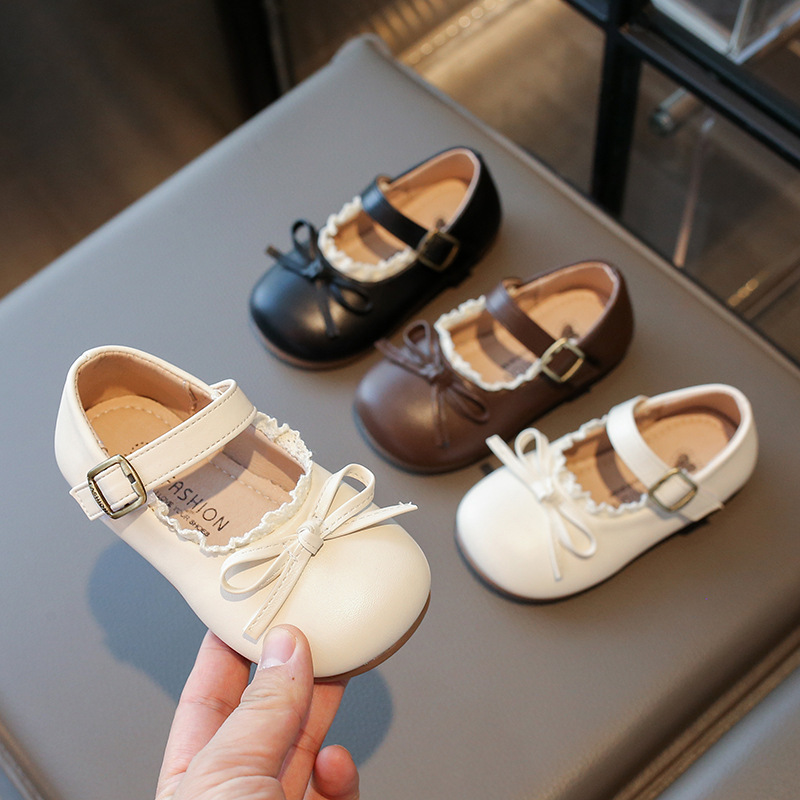 Girls Small Leather Shoes 2025 Spring New Children Princess Shoes Soft Sole Women's Shoes Chanel Style Shoes Ballet Shoes