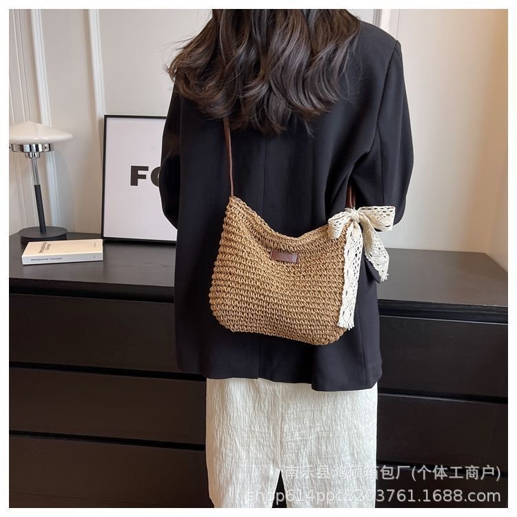 Hand-Woven Bags for Women, Casual Summer New Style Woven Beach Bags, Versatile and Stylish Woven Commuting Shoulder Crossbody Bags Hand-Woven Bags for Women, Casual Summer New Style Woven Beach Bags, Versatile and Stylish Woven Commuting Shoulder Crossbody Bags