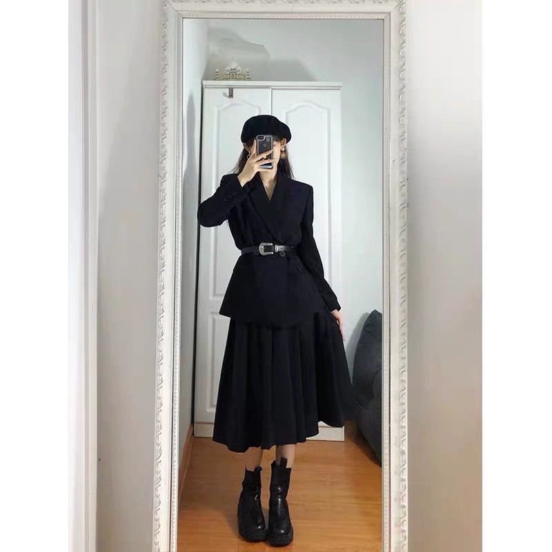 2024 Fréi Fréijoer Neit High-End Klengt Kleed Promi Professionellt Hepburn Stil Kostüm Set Rock Zwee-Deeleg Set_voghion.com