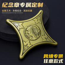 外贸现货欧美异形复古纪念章批发可定制款式立体雕花不规则纪念币