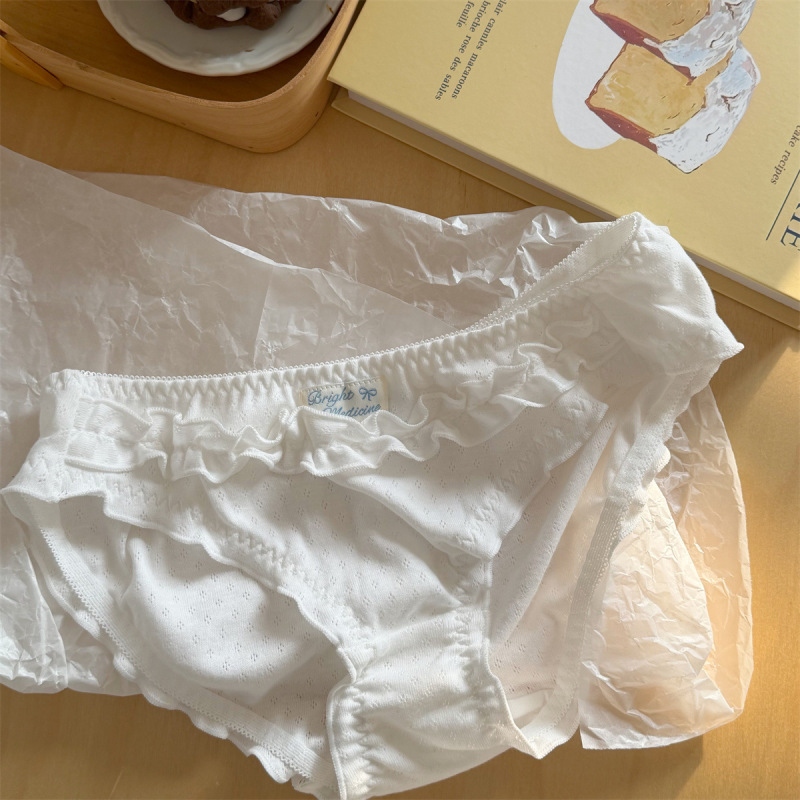 French-Style Ballet-Inspired Cotton Panties for Women, Low-Waist, Pure Cotton Crotch, Cute, Comfortable, Breathable, Suitable for Ladies and Students, Triangle Briefs