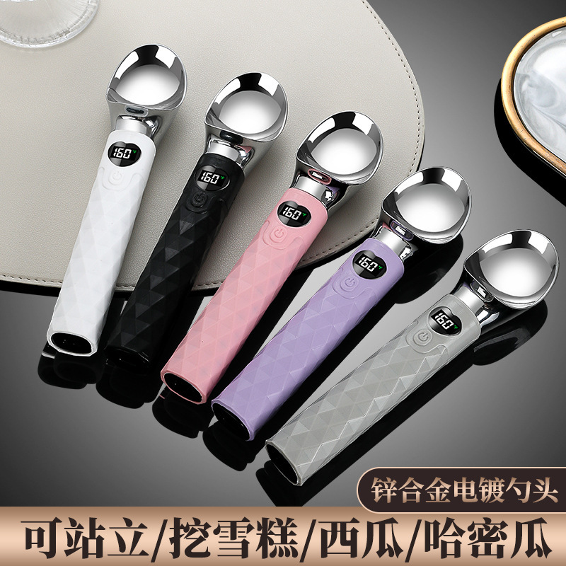 New Cross-Border Electric Heating Ice Cream Scoop, Self-Melting Ice Cream Scoop with Heating Function, Ice Cream Ball Scooper New Cross-Border Electric Heating Ice Cream Scoop, Self-Melting Ice Cream Scoop with Heating Function, Ice Cream Ball Scooper