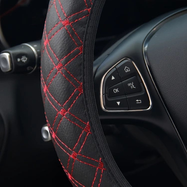 Cross-Border Foreign Trade Specializes in Quilted Embroidered Three-Piece Sets of Car Steering Wheel Covers, Handbrake Covers, and Gear Lever Covers for Amazon, Temu, and Shopee