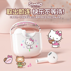 Sanrio/サンリオ ワイヤレス Bluetooth ヘッドセット 透明コンパートメント かわいい漫画の女の子 高価値ゲームモデル