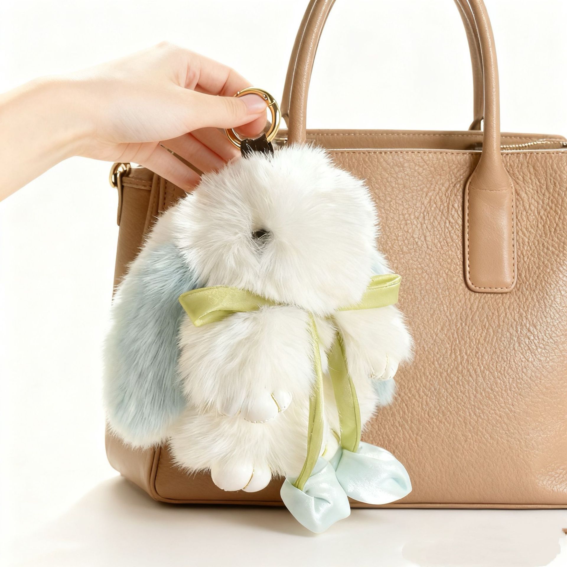 Bolsos lindos colgantes de peluche de peluche tulipas conejo colgantes de llaves de automóviles colgantes de peluche cadenas de teléfonos móviles