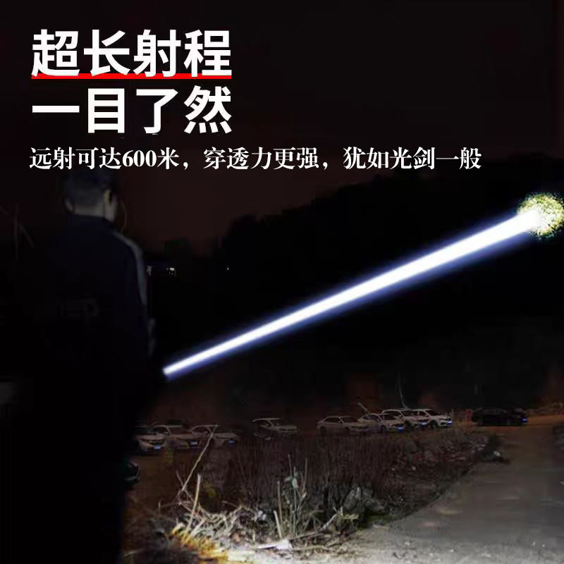 Jiangfenfa alta potencia recargable luz intensa láser blanco al aire libre antorcha de larga duración luz intensa