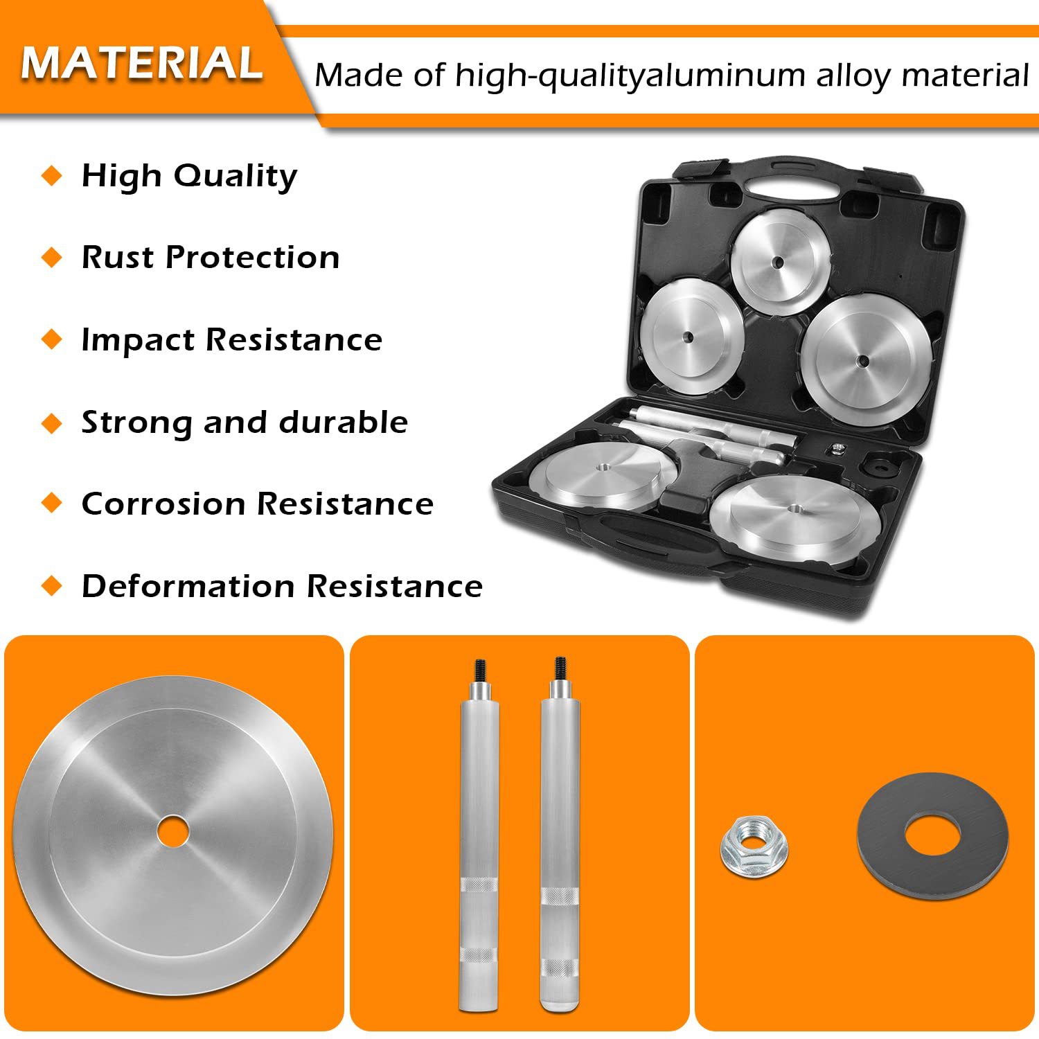 Herramientas de instalación de sellos de cubo de rueda de camión de 9 piezas, acero para rodamientos de alta densidad, reparación de automóviles, herramientas de mantenimiento de automóviles al por mayor