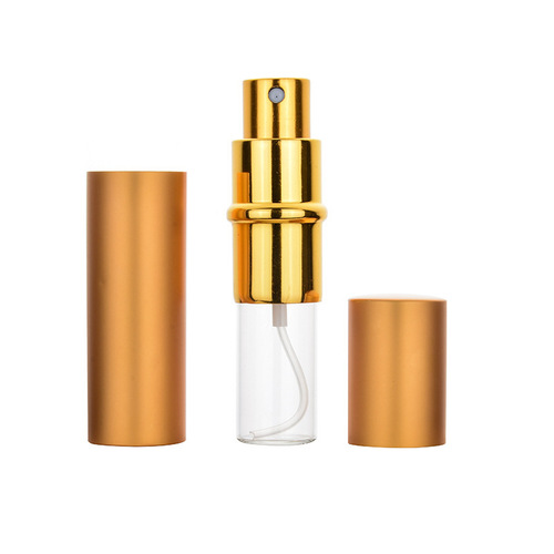 10ml aluminum tube flat-top portable perfume refill bottle with glass inner bowl, facial essence toner mist bottle health bottle