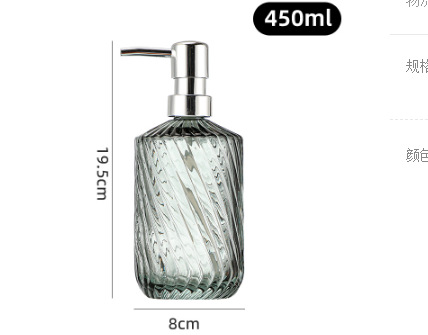 Amazon 400ml botella de champú de vidrio transparente diamante desinfectante de manos botella de jabón líquido de baño botella de vidrio