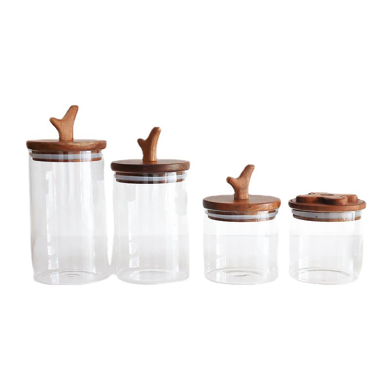 东莞外贸工厂定制咖啡豆储存罐调料罐竹木盖子茶叶收纳罐木储物罐