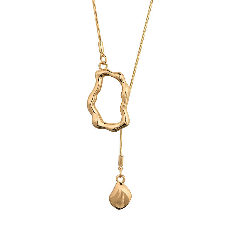 Minimalist Snake Bone Sphere Necklace Adjustable Metal Jewellery_voghion.com