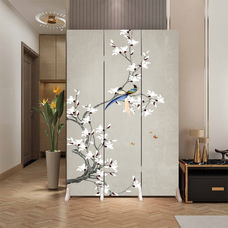 Fábrica directa de entrada doméstica china en la puerta frente a la partición de la sala de estar de la oficina del dormitorio cubierta plegable móvil