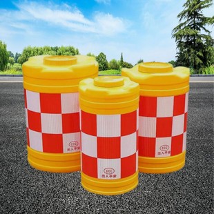Reflective Anti-Collision Barrel 800*600 in Stock, Water-Filled and Sand-Filled Anti-Collision Round Barrel, Mobile Water Horse Safety Barrel, High Visibility