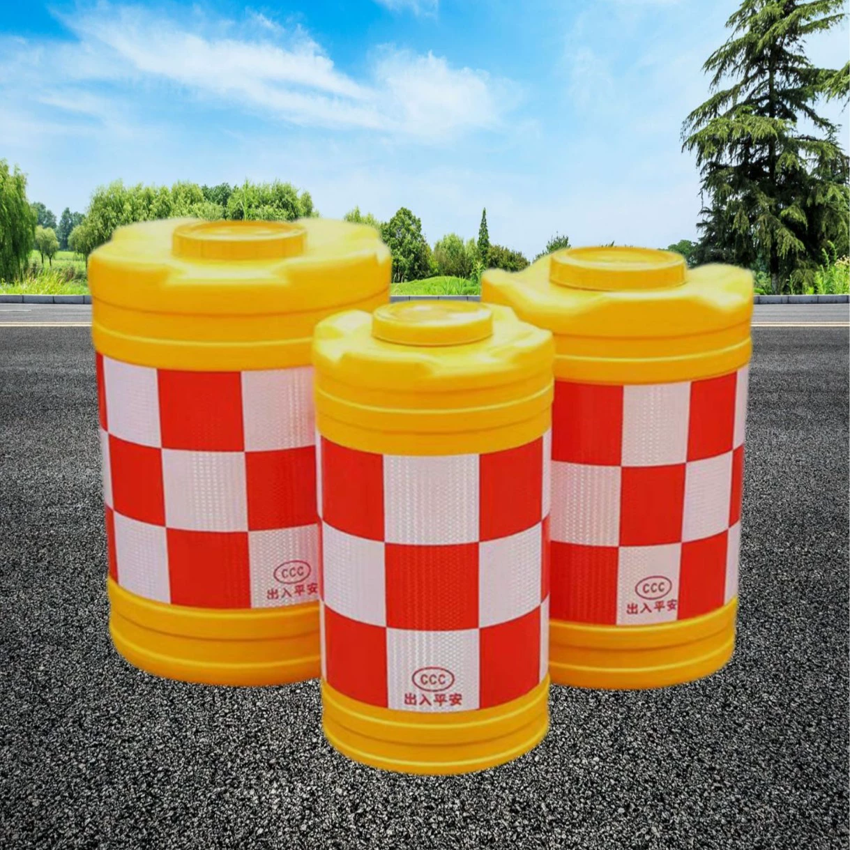 800*600 бочка для защиты от столкновений, изготовленная методом выдувного формования, в наличии, красно-белая клетчатая бочка с водой, наполненная песком, защитная бочка для защиты от столкновений, мобильная водяная лошадь, защитная бочка