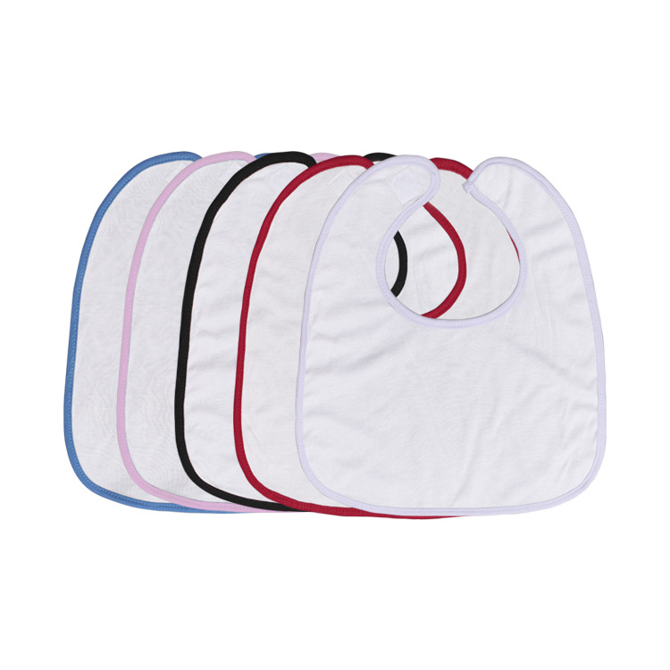 Cross-border Amazon heat transfer printed bibs, blank bibs, soft and absorbent polyester-cotton children's bibs, cute