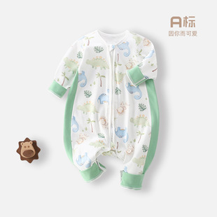 Baby Sleeping Bag Spring Type a Cotton Baby Pajamas Zipper Anti-Kick Quilt Spring & Fall Long-Sleeved Baby Split-Leg Sleeping Bag