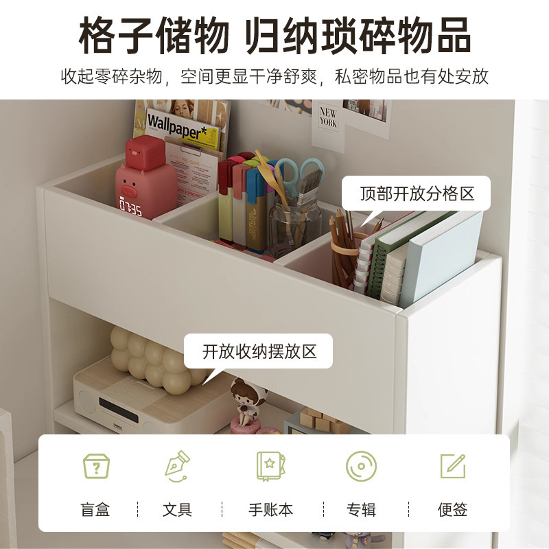 奶油风桌面书架立式书本展示收纳架 ins风宿舍卧室多层桌上置物架|undefined