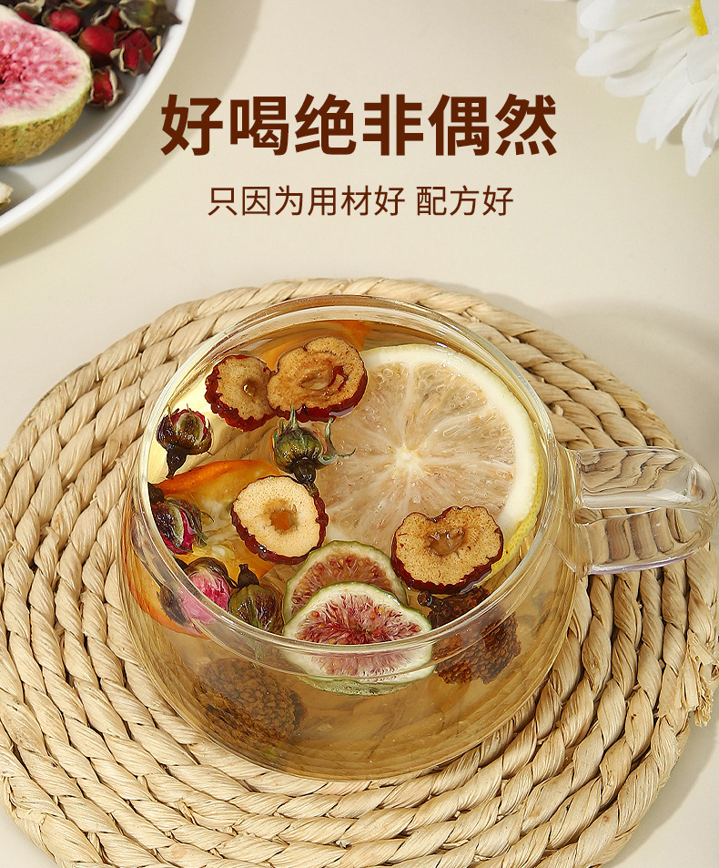 Morning C Evening A Fruit Tea Set 20 Bags Lemon Rosa Roxburghii Fig Blend Herbal Tea quality and texture