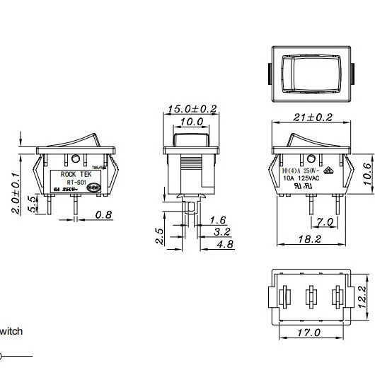Лампа ROCKTEK R&F KCD1/MR2/RS601 Переключатель «меч/корабль» RT-S01