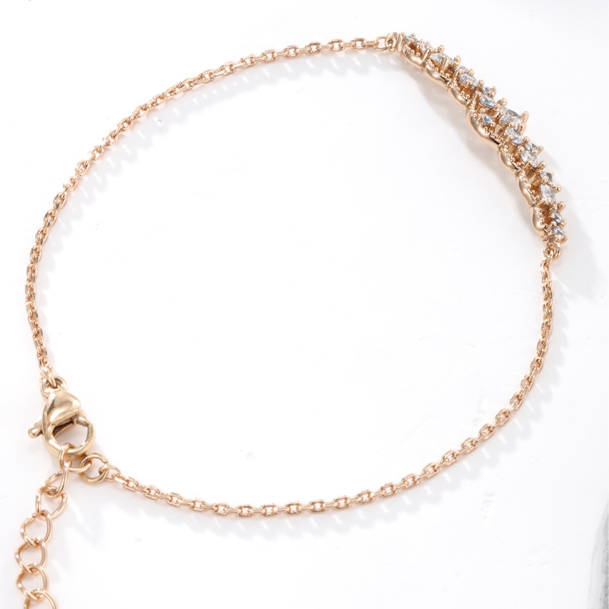 Xuping nueva pulsera de zircón redonda transfronteriza de estilo femenino minimalista de alta sensación de joyería de aleación de cadena O