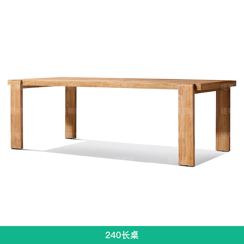 Mesa y silla de teca al aire libre patio villa impermeable hotel combinación de madera maciza mesa y silla al aire libre restaurante muebles de madera anticorrosivo