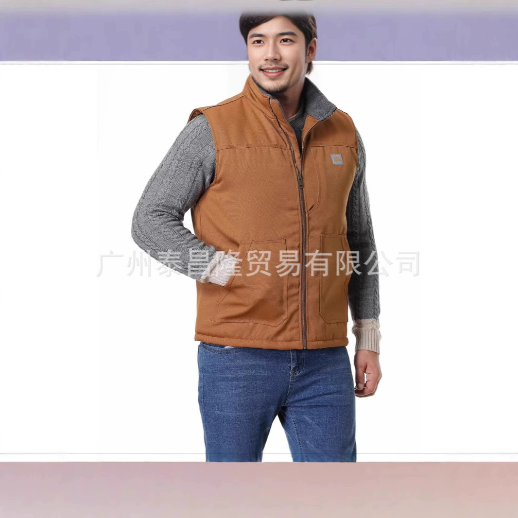 Европейская и американская внешняя торговля, новая мужская рабочая одежда, повседневный жилет без рукавов с воротником-стойкой, спортивная бархатная мужская куртка на открытом воздухе