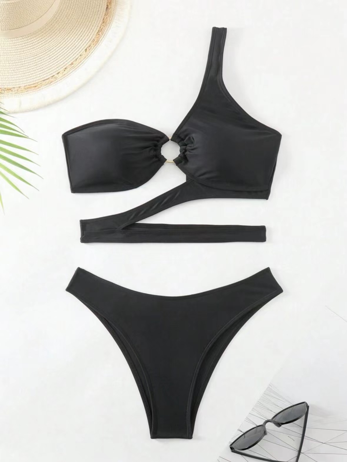 Sexy Cutout One-piece Swimsuit For Women Solid Colour Monokini_voghion.com