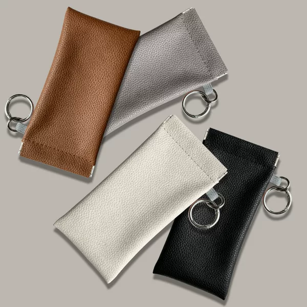 Automatic Closing Glasses Case with Hanging Buckle, Lens Cloth, Portable Pu Elastic Case, Sunglasses Storage Bag