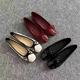 Soft Leather Shallow Mouth Single-layer Shoes 2025 New Soft Bottom Flat Square Toe French Bow Red Women's Shoes Evening Milk Shoes