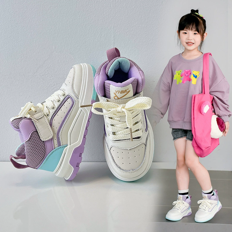 Детские спортивные кроссовки из коровьей кожи и флиса, осенне-зимние, новые, повседневные, универсальные, модные, для девочек и мальчиков, оптом.