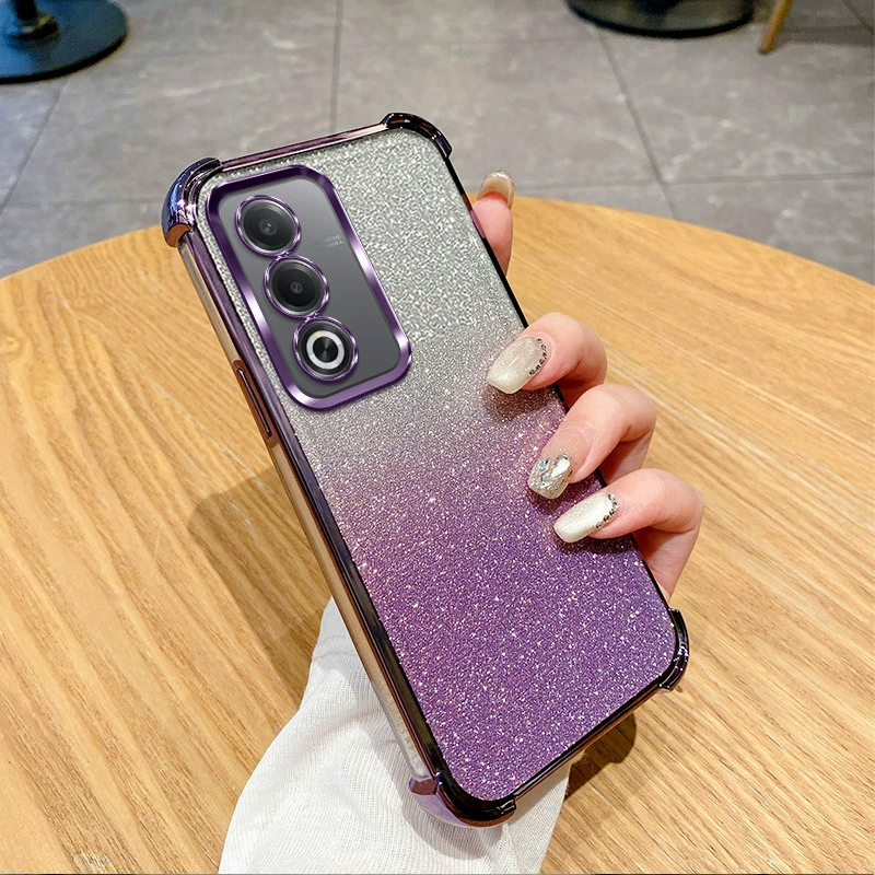 Подходящий чехол для oppoA6Spro четырёхугольный для A93 мобильного телефона с блёстками, электроплатина A3X, мягкий клей, защитная крышка A2pro, A72